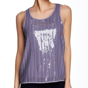 Ro & De Women's Crew Neck Sequin Tank Top Size S